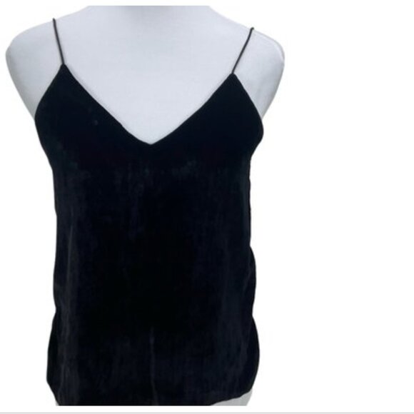 Alice + Olivia | Size Small | Black Velour Cami with Lace Side - Picture 1 of 4
